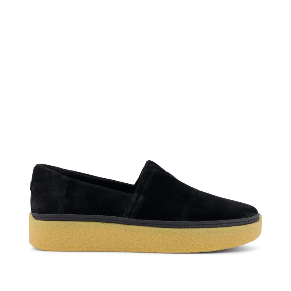 TOMS Women’s Adelaide Espadrille Black Suede Slip-On Shoes Size 7.5 - Picture 1 of 5